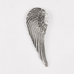Конектор у формі крила ангела, сріблястий, литий, 100х36 mm