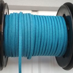 Шнур из искусственной замши, голубой, 3х1,5 mm