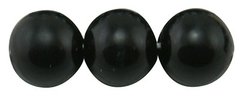 Бусины стеклянные, под жемчуг, черные, d=12 мм