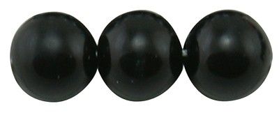 Намистини скляні, під перли, чорні, d=12 мм