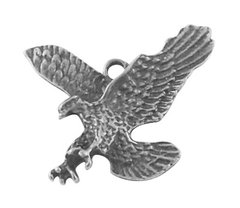Кулон металевий, сріблястий, орел, що летить, 34х49 mm