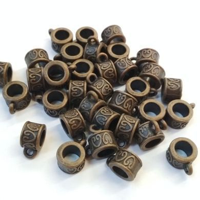 Тримач для кулона у формі трубки, мідний, d=8.5 mm