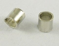 Стопери металеві, крімпи (crimp), вагові, циліндричні, кольору платини, d=1.5 mm