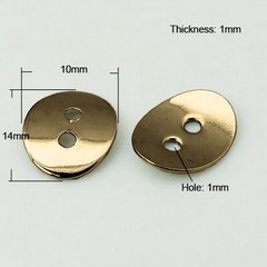 Ґудзики металеві / застібки для браслетів, бронзові, овальні, 10х14 mm