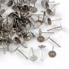 Сережки-цвяшки з медичної сталі, з плоскою основою, 12х6 mm