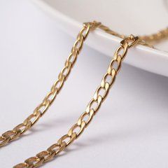 Цепь из медицинской стали, золотистого цвета, плоска, полированная, 5х3 mm
