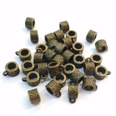 Тримач для кулона у формі трубки, бронзовий, d=8.5 mm