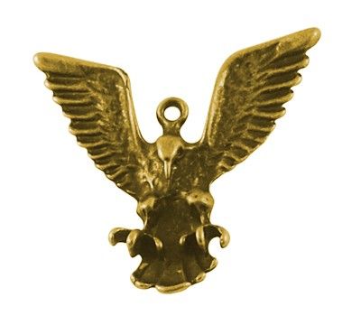 Кулон металлический, золотистый, летящий орел, 45х41 mm