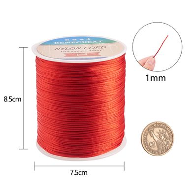Шнур нейлоновий, червоний, товщина 1 мм.