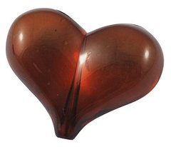 Бусина акриловая в форме сердца, бордовая, 23х30 mm