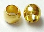 Стопери металеві / кримпи (crimp), вагові, сферичні, золотисті, d=2 mm