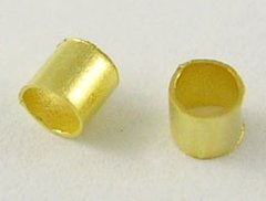 Стопери металеві, крімпи (crimp), вагові, циліндричні, золотисті, d=2 mm
