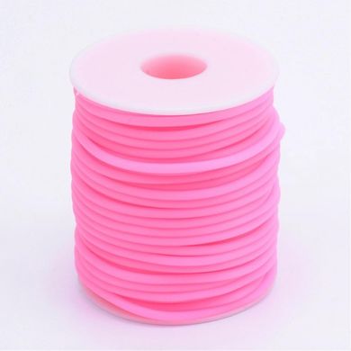 Шнур каучуковый, полый, розовый, диам 3 мм