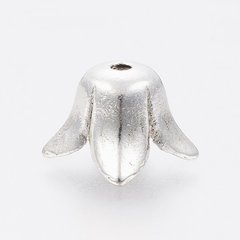 Конус у формі дзвіночка, сріблястий литий, 11х11 мм