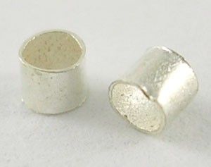 Стопери металеві, крімпи (crimp), вагові, циліндричні, сріблясті, d=2 mm