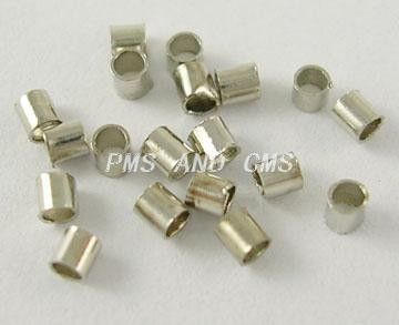 Стопери металеві, крімпи (crimp), вагові, циліндричні, кольори платини, d=2.5 mm