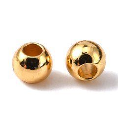 Бусины металлические, круглые, полозоченные 18К, d=3 mm