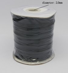 Шнур чорний з полімерним покриттям, 2 mm