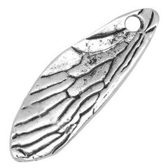 Кулон сріблястий, крило метелика, 39 мм
