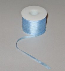 Стрічка для вишивання, натуральний шовк, блакитна, 4 мм