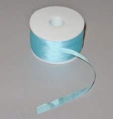 Стрічка для вишивання, натуральний шовк, кольори морської хвилі, 7 мм