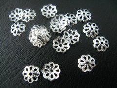 Обниматели серебристые в форме цветочка, d=9 mm