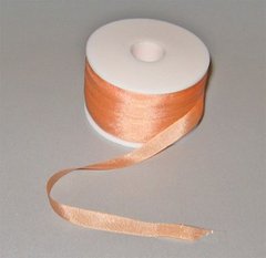 Стрічка для вишивання, натуральний шовк, помаранчева, 7 мм