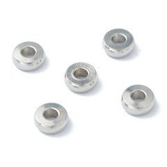 Бусины из медицинской стали, цвета платины, круглые плоские, d=4 mm