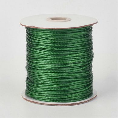 Шнур хлопковый с полимерной оплеткой, зеленый, 1 mm