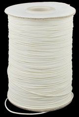 Бавовняний шнур, білий, з покриттям, 1 mm