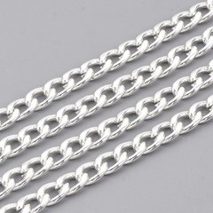 Ланцюжок сталевий, сріблястого кольору, розмір ланки 7х5 mm