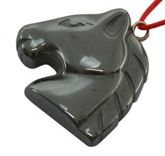 Кулон у формі голови коня, немагнітний гематит, 23х23 мм