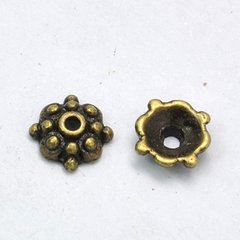 Обіймачі литі, бронзові, у формі квітки, d=8 mm