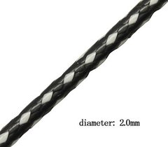 Шнур бавовняний з полімерним покриттям, чорно-білий, d=2 mm