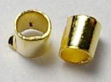 Стопери металеві, крімпи (crimp), вагові, циліндричні, золотистого кольору