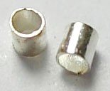 Стопери металеві, крімпи (crimp), вагові, циліндричні, кольору срібла