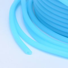 Шнур каучуковий, порожнистий, блакитний, 3 mm
