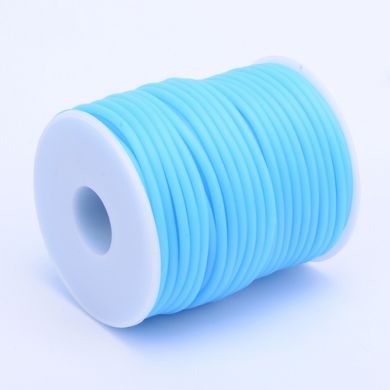 Шнур каучуковый, полый, голубой, 3 mm