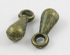 Концевик для цепочки, бронзовый, в форме капли, 7х2.5 mm