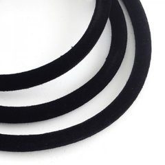 Шнур вельветовий, круглий у перерізі, чорний, d=5 mm