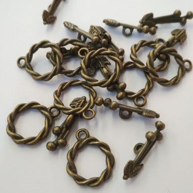 Застібки з двох частин, тогли, кольору бронзи, 15х18 mm