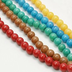 Жадеит, бусины из натурального камня, круглые, разноцветные, d=10 mm