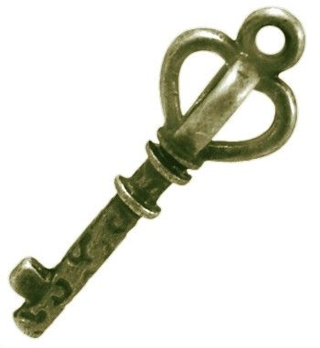 Кулон металевий, бронзовий, у формі ключа, 26х9 мм
