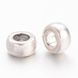 Бусины металлические, литые, в форме кольца, цвета серебра, 6,5х3 мм