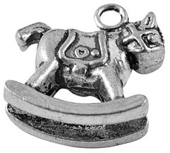 Кулон металевий, у вигляді іграшкової конячки
