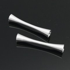 Намистини металеві у вигляді пружини, сріблясті, 41х7 mm