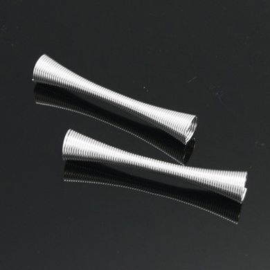 Намистини металеві у вигляді пружини, сріблясті, 41х7 mm
