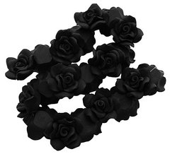 Бусины Фимо, в виде розы, черные, d=40 мм