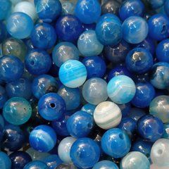 Агат, намистини зі смугастого агату, круглі, d=8 mm