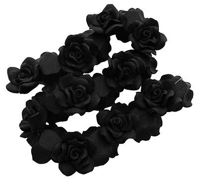 Намистини Фімо, у вигляді троянди, чорні, d=40 мм